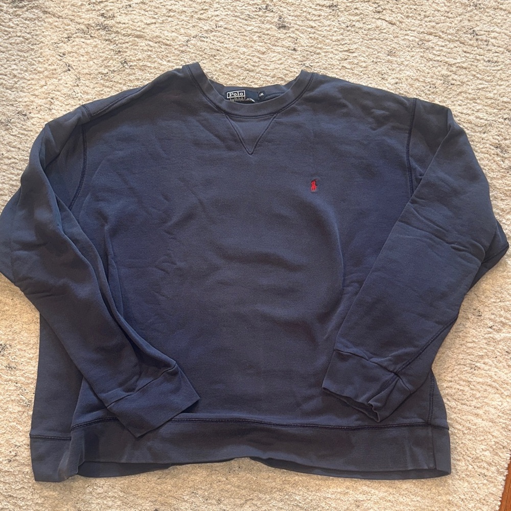 Polo Ralph Lauren Dark Blue Sweatshirt with Red Logo
